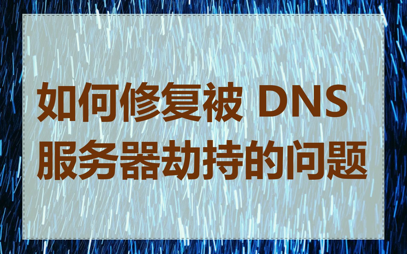 如何修复被 DNS 服务器劫持的问题