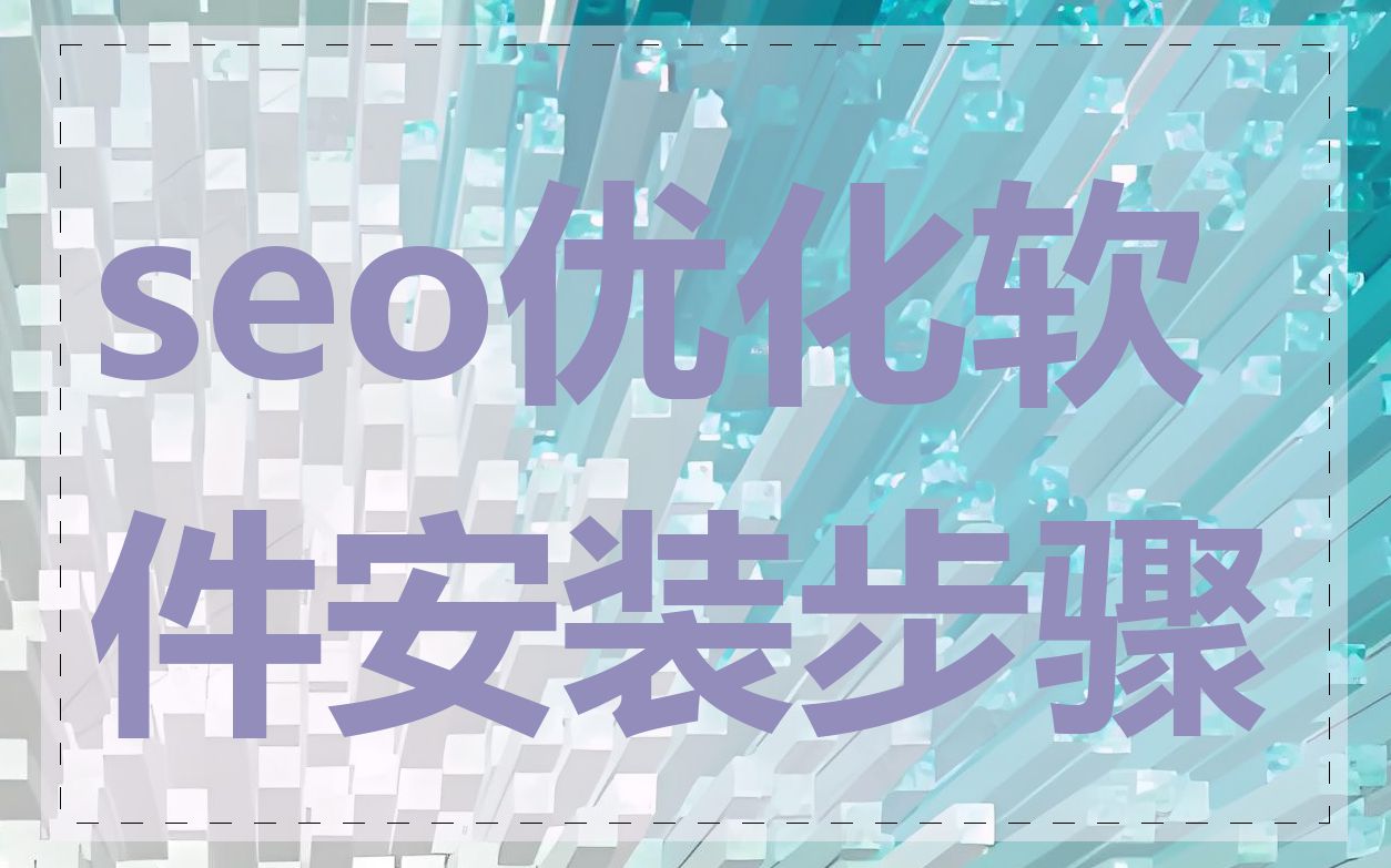 seo优化软件安装步骤
