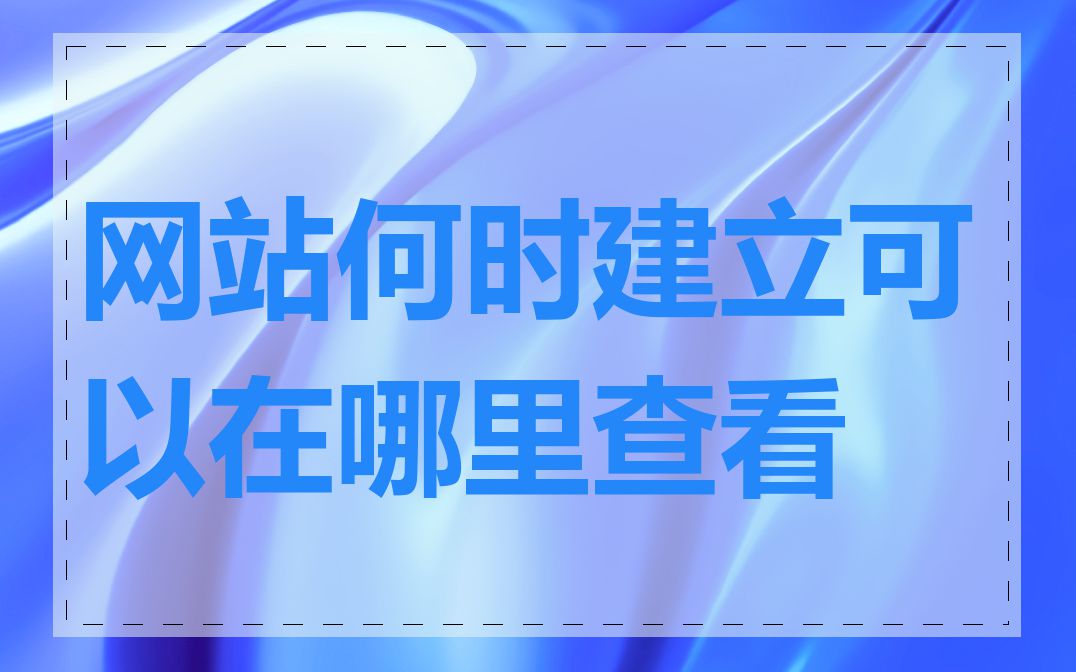 网站何时建立可以在哪里查看