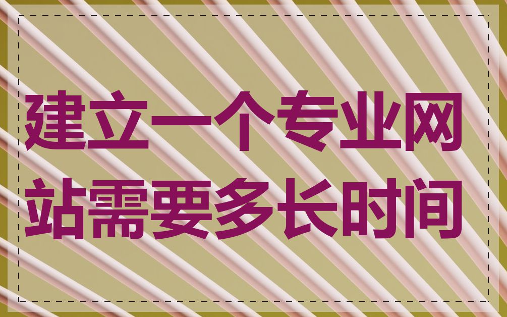 建立一个专业网站需要多长时间