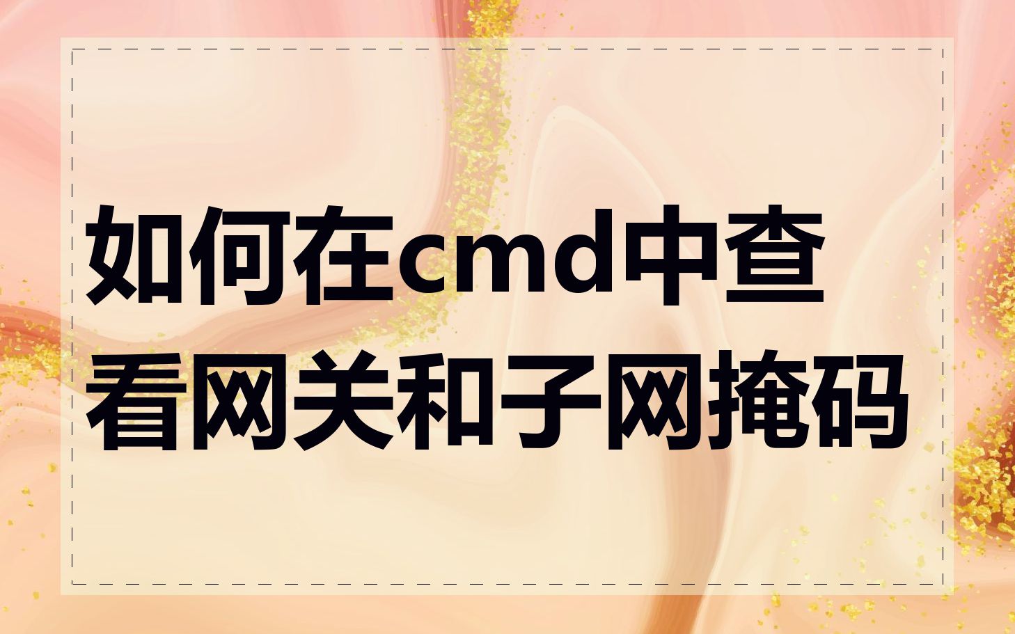 如何在cmd中查看网关和子网掩码