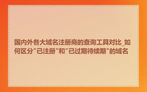 国内外各大域名注册商的查询工具对比_如何区分"已注册"和"已过期待续期"的域名