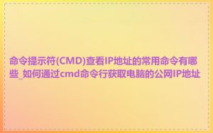 命令提示符(CMD)查看IP地址的常用命令有哪些_如何通过cmd命令行获取电脑的公网IP地址