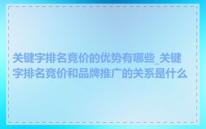 关键字排名竞价的优势有哪些_关键字排名竞价和品牌推广的关系是什么