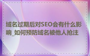 域名过期后对SEO会有什么影响_如何预防域名被他人抢注