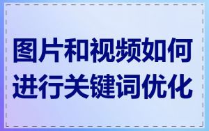 图片和视频如何进行关键词优化