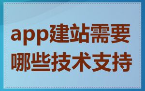 app建站需要哪些技术支持