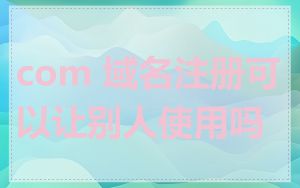 com 域名注册可以让别人使用吗