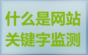 什么是网站关键字监测
