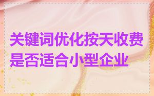 关键词优化按天收费是否适合小型企业