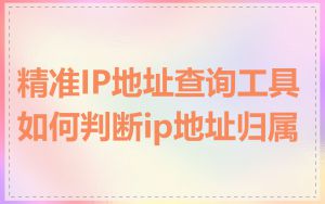 精准IP地址查询工具如何判断ip地址归属