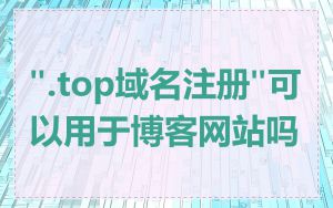 ".top域名注册"可以用于博客网站吗