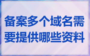 备案多个域名需要提供哪些资料