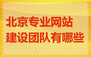 北京专业网站建设团队有哪些