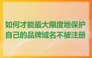 如何才能最大限度地保护自己的品牌域名不被注册