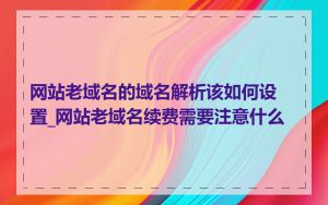 网站老域名的域名解析该如何设置_网站老域名续费需要注意什么
