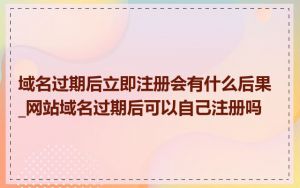 域名过期后立即注册会有什么后果_网站域名过期后可以自己注册吗