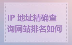 IP 地址精确查询网站排名如何