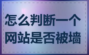 怎么判断一个网站是否被墙