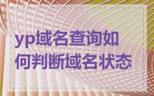 yp域名查询如何判断域名状态