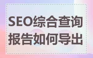SEO综合查询报告如何导出