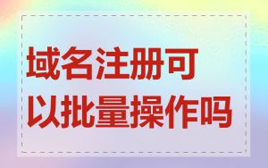 域名注册可以批量操作吗