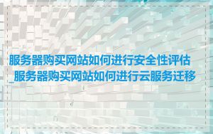 服务器购买网站如何进行安全性评估_服务器购买网站如何进行云服务迁移