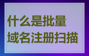 什么是批量域名注册扫描