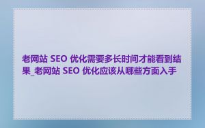 老网站 SEO 优化需要多长时间才能看到结果_老网站 SEO 优化应该从哪些方面入手
