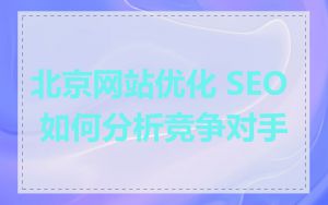 北京网站优化 SEO 如何分析竞争对手