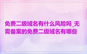 免费二级域名有什么风险吗_无需备案的免费二级域名有哪些