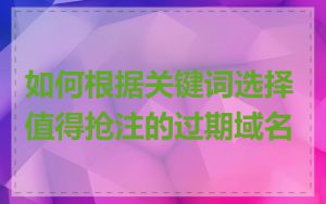如何根据关键词选择值得抢注的过期域名