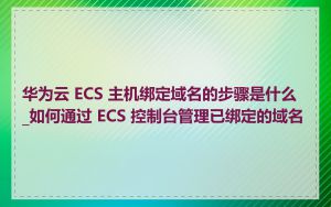 华为云 ECS 主机绑定域名的步骤是什么_如何通过 ECS 控制台管理已绑定的域名