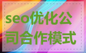 seo优化公司合作模式