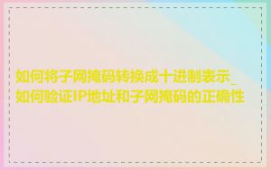 如何将子网掩码转换成十进制表示_如何验证IP地址和子网掩码的正确性