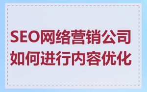 SEO网络营销公司如何进行内容优化