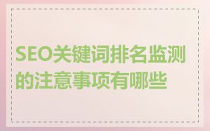 SEO关键词排名监测的注意事项有哪些