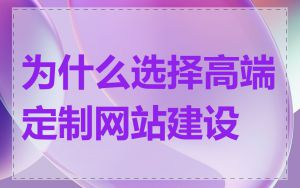 为什么选择高端定制网站建设