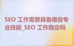 SEO 工作需要具备哪些专业技能_SEO 工作稳定吗