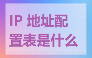 IP 地址配置表是什么