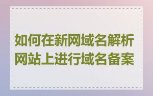 如何在新网域名解析网站上进行域名备案
