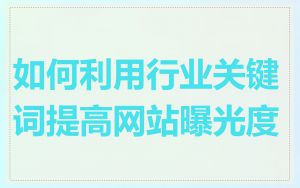 如何利用行业关键词提高网站曝光度