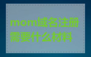 mom域名注册需要什么材料