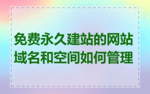 免费永久建站的网站域名和空间如何管理