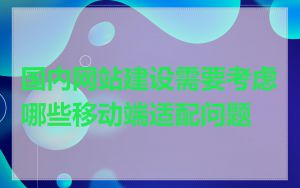 国内网站建设需要考虑哪些移动端适配问题