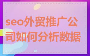 seo外贸推广公司如何分析数据