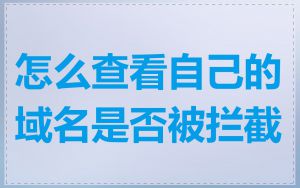 怎么查看自己的域名是否被拦截
