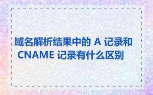 域名解析结果中的 A 记录和 CNAME 记录有什么区别