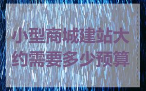 小型商城建站大约需要多少预算