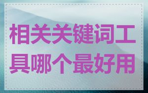 相关关键词工具哪个最好用